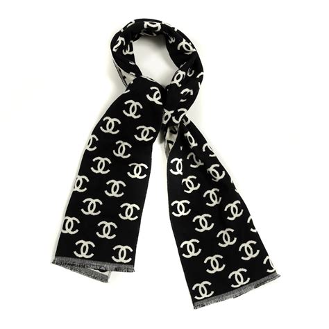 chanel scarf black white|chanel scarf sale.